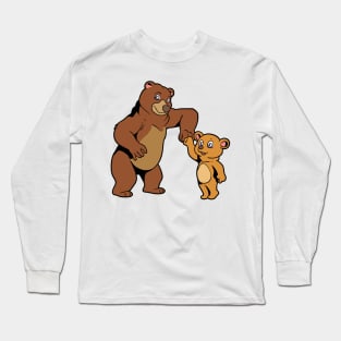 Father and son make fistbump - bear Long Sleeve T-Shirt